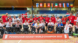VM guld til Danmark i Powerchair Floorball
